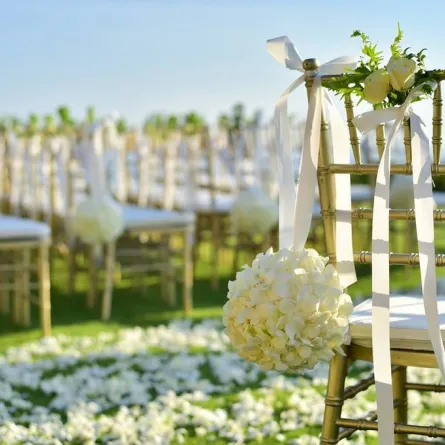 جانب من ديكورات حفل الزفاف