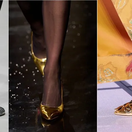 أحذية نسائية برَّاقة لسهرات شتويّة فاخرة