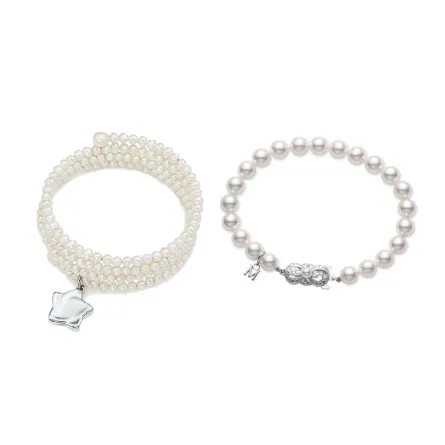 موديلات أساور مرصعة باللؤلؤ الأبيض