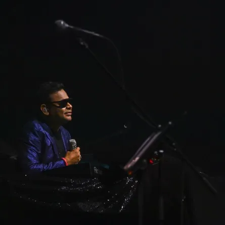 Indian composer-singer-songwriter A. R. Rahman performs at the Hard Rock Live in Hollywood, Florida on August 5, 2022. CHANDAN KHANNA / AFP