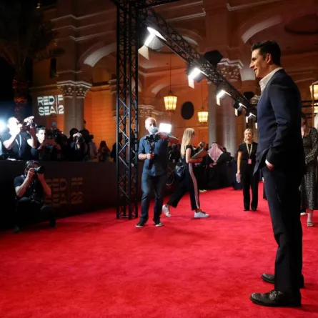 Indian Canadian actor and film producer Akshay Kumar poses on the Red Carpet on the third day of the Red Sea International Film Festival, in the Saudi Red Sea port city of Jeddah on December 3, 2022. PATRICK BAZ / Red Sea Film Festival