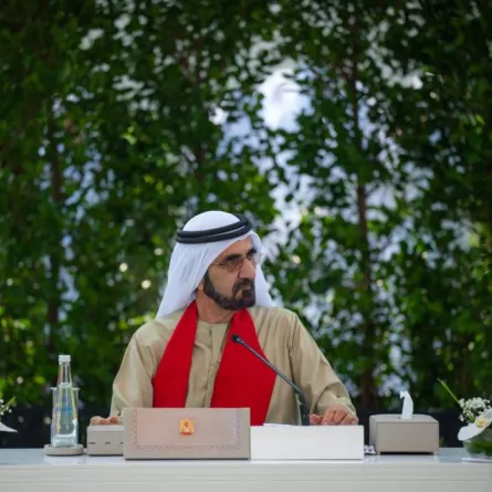 محمد بن راشد يترأس اجتماع مجلس الوزراء في محمية الزوراء بإمارة عجمان - الصورة من حساب الشيخ محمد بن راشد الرسمي على تويتر