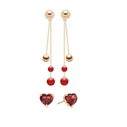 موديلات أقراط مرصعة بحجر الغارنيت