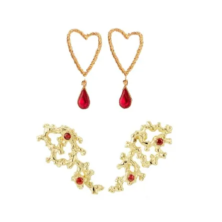 موديلات أقراط مرصعة بحجر الغارنيت لإطلالة جريئة في شتاء 2023