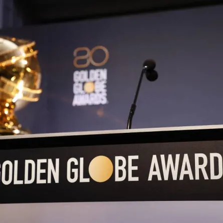 Golden Globe Awards on display during the unveiling of the nominations for the 80th Golden Globe awards, in Berverly Hills, California, on December 12, 2022. Michael Tran / AFP