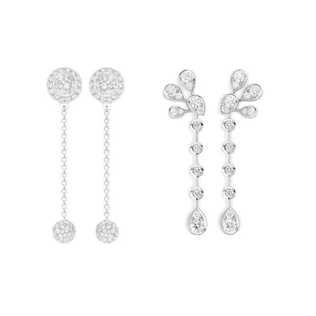 موديلات أقراط ألماس متدلية لإطلالة فاخرة