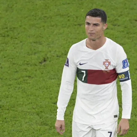 Portugal's forward #07 Cristiano Ronaldo leaves the field after losing to Morocco 1-0 in the Qatar 2022 World Cup quarter-final football match between Morocco and Portugal at the Al-Thumama Stadium in Doha on December 10, 2022. JUAN MABROMATA / AFP