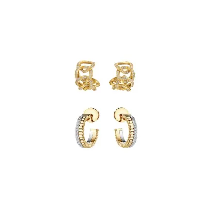 موديلات أقراط ذهب أصفر وأبيض لإطلالة عصرية أنيقة في شتاء 2023