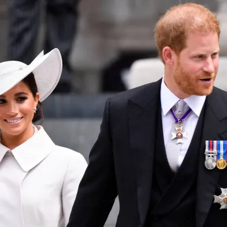Britain's Prince Harry and his wife Meghan, the Duke and Duchess of Sussex, Saint Paul's Cathedral in London on June 3, 2022, TOBY MELVILLE / POOL / AFP