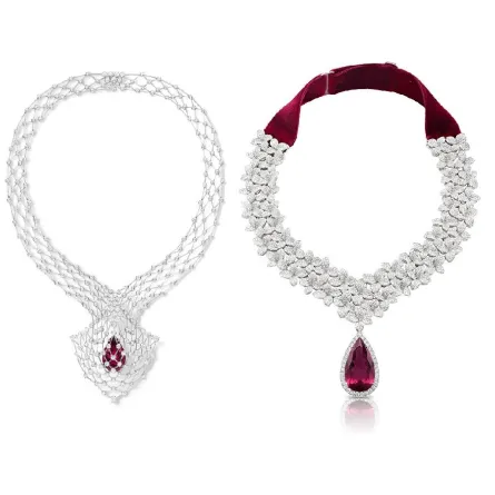 موديلات قلادات مرصعة بحجر الروبليت لإطلالة فاخرة في شتاء 2023