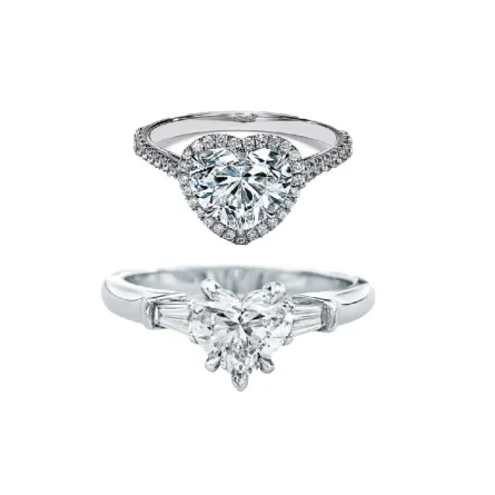 للعروس الرومانسية..إليكِ خواتم مرصعة بالألماس على شكل قلب