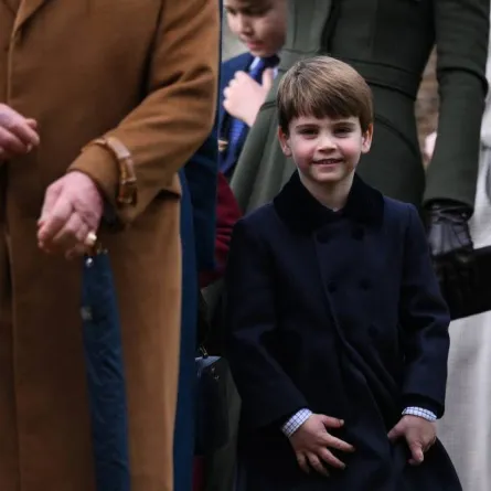 Britain's Prince Louis of Wales (C) leaves after the Royal Family's traditional Christmas Day service at St Mary Magdalene Church in Sandringham, Norfolk, eastern England, on December 25, 2022. Daniel LEAL / AFP