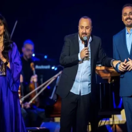 غسان الرحباني وجليبير ورانيا - الصورة من حساب موسم الرياض على الانستجرام