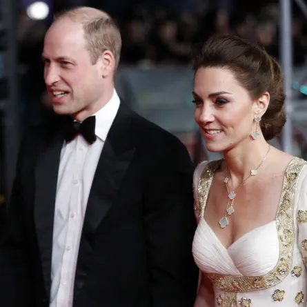 Britain's Prince William, Duke of Cambridge, (L) and Britain's Catherine, Duchess of Cambridge, (R) arrive at the BAFTA British Academy Film Awards at the Royal Albert Hall in London on February 2, 2020. Tolga AKMEN / AFP
