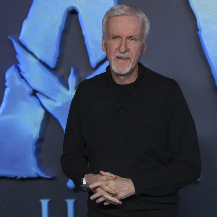 Canadian filmmaker James Cameron poses during a photocall for "Avatar: The Way of Water" in London on December 4, 2022. ISABEL INFANTES / AFP