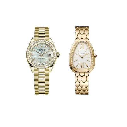 موديلات ساعات يد نسائية بالذهب الأصفر لشتاء 2023