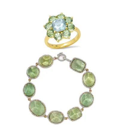 كيف تنسقين العباية مع المجوهرات المرصوفة بالتورمالين الأخضر في شتاء 2023؟