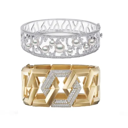 أساور من الزخارف الذهبية والأحجار الكريمة لإطلالة فاخرة لعروس 2023