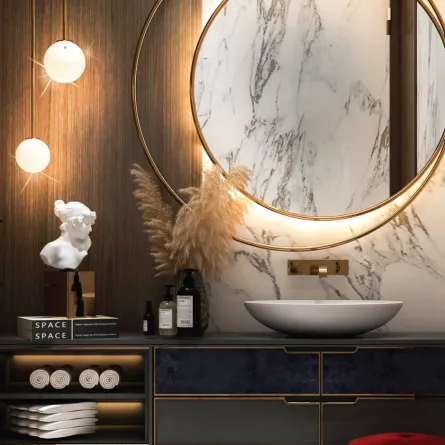 لمسات عصرية في حمامات الضيوف الفاخرة 