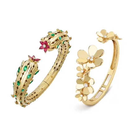 موديلات أساور ذهبية على شكل وردة