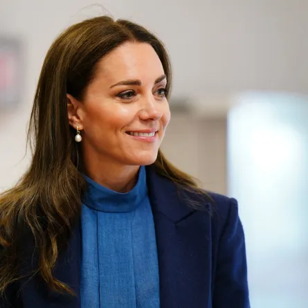 Britain's Catherine, Duchess of Cambridge reacts during a visit to St. John's Primary School in Glasgow on May 11, 2022.Jane Barlow / POOL / AFP