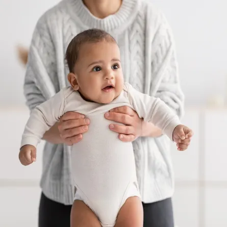 صورة لأم تحمل طفلها الرضيع