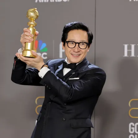 Ke Huy Quan in the press room during the 80th Annual Golden Globe Awards at The Beverly Hilton on January 10, 2023 in Beverly Hills, California. Amy Sussman/Getty Images/AFP