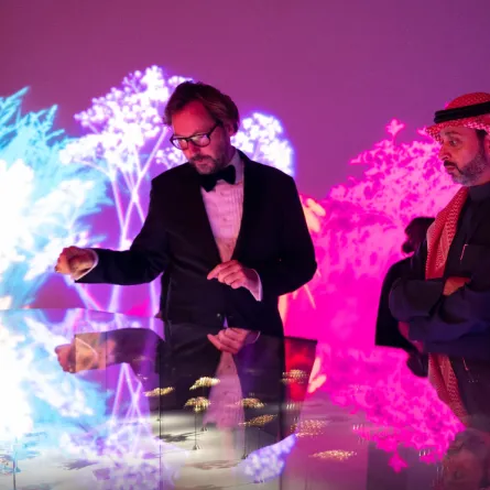 افتتاح معرض "الزمن، الطبيعة، الحب" برعاية وزير الثقافة السعودي في المتحف الوطني - الصورة من حساب المتحف الوطني السعودي على تويتر