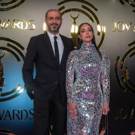 بسنت شوقي ومحمد فراج -الصورة من المركز الاعلامي لموسم الرياض