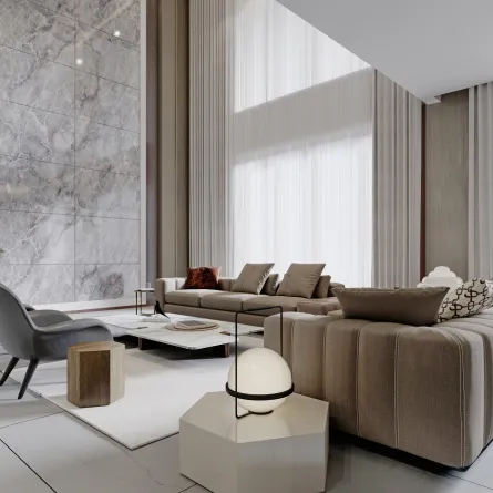 الألوان الفاتحة كفيلة بتوسيع مساحات صالات الاستقبال حتى تبدو أكبر بصريًّا