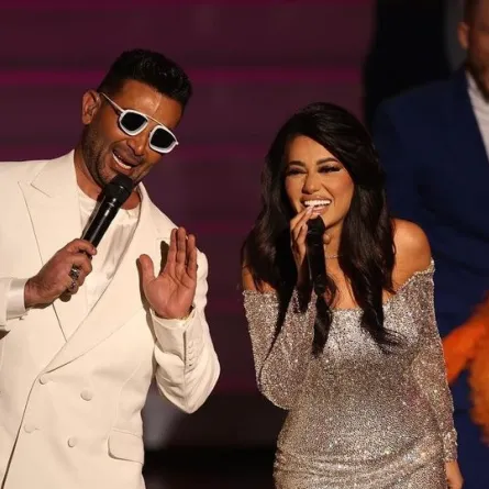 رحمة رياض وأحمد سعد - صورة من صفحتها على انستغرام