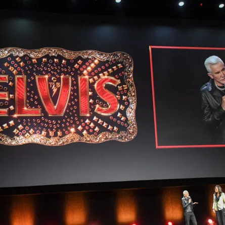 Australian director Baz Luhrmann speaks onstage during the Warner Bros. Pictures "The Big Picture" presentation during CinemaCon 2022 at Caesars Palace on April 26, 2022 in Las Vegas, Nevada. VALERIE MACON / AFP