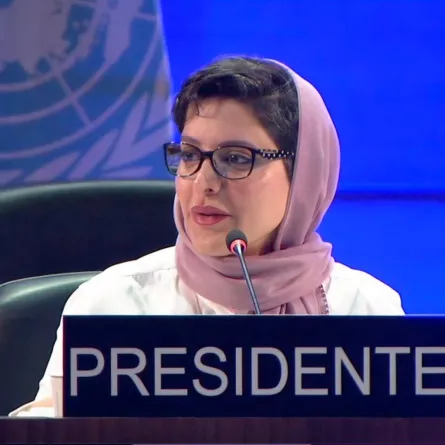 الأميرة هيفاء بنت عبدالعزيز بن محمد بن عياف آل مقرن مندوبة السعودية لدى الأمم المتحدة-الصورة من حسابها في تويتر