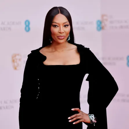 British model Naomi Campbell poses on the red carpet upon arrival at the BAFTA British Academy Film Awards at the Royal Albert Hall, in London, on March 13, 2022. Tolga Akmen / AFP