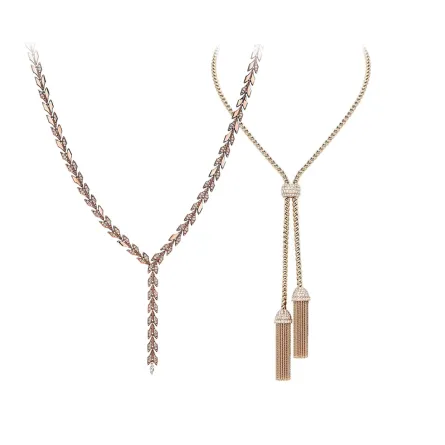 قلادات Lariat بتصاميم عصرية لإطلالة تخطف العيون لعروس 2023