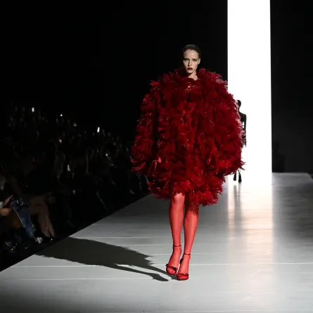 A model presents a creation for Dolce & Gabbana on February 25, 2023 during the Fall-Winter 2023-2024 Women's Collections as part of the Fashion Week in Milan.Miguel MEDINA / AFP
