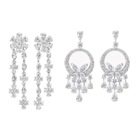 أقراط شاندلير فاخرة مرصعة بأحجار الألماس