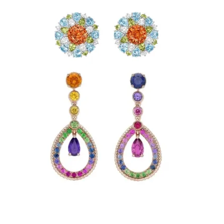 موديلات أقراط ذهب ملونة لإطلالة عصرية جذابة في 2023