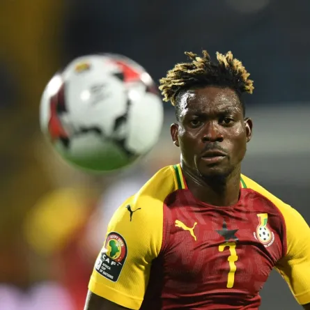 Ghana's midfielder Christian Atsu at the Ismailia Stadium on June 25 , 2019. OZAN KOSE / AFP