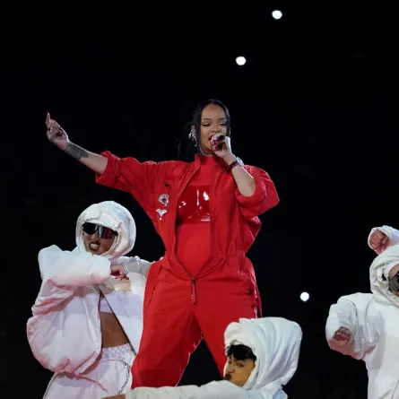 Rihanna at State Farm Stadium in Glendale, Arizona, on February 12, 2023. TIMOTHY A. CLARY / AFP