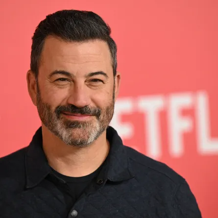 Jimmy Kimmel arrives for the world premiere of "Your Place or Mine" at the Regency Village Theater in Los Angeles, California, on February 2, 2023. Patrick T. Fallon / AFP
