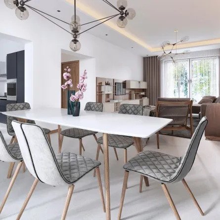 غرفة الطعام مفتوحة على الصالة