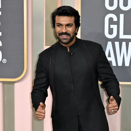 Ram Charan at The Beverly Hilton hotel in Beverly Hills, California, on January 10, 2023. Frederic J. Brown / AFP