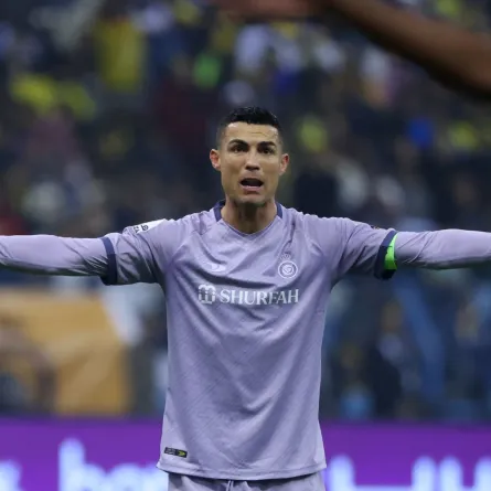 Cristiano Ronaldo at the King Fahd Stadium in Riyadh on January 26, 2023. Fayez NURELDINE / AFP