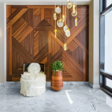 ديكور الجدار منفذ من الخشب