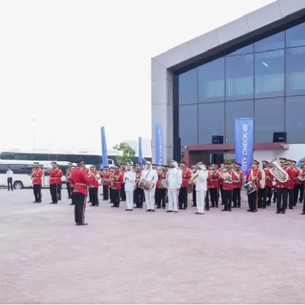 1454 مشاركة لفرقة موسيقى شرطة أبوظبي في 2022. الصورة من شرطة أبو ظبي