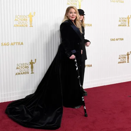 Christina Applegate at the Fairmont Century Plaza in Century City, California, on February 26, 2023. VALERIE MACON / AFP