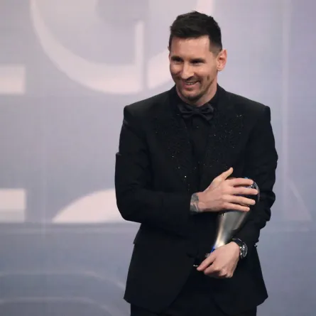 Lionel Messi during the Best FIFA Football Awards 2022 ceremony in Paris on February 27, 2023. FRANCK FIFE / AFP