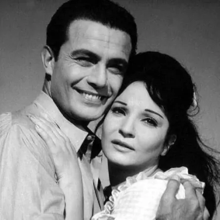 شادية وصلاح ذوالفقار - مشهد من فيلم "أغلى من حياتي"