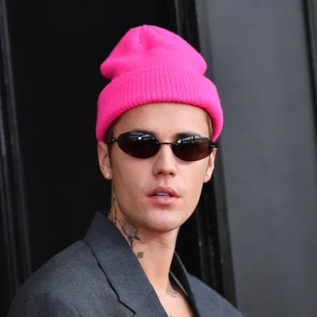 Justin Bieber arrives for the 64th Annual Grammy Awards at the MGM Grand Garden Arena in Las Vegas on April 3, 2022. ANGELA WEISS / AFP